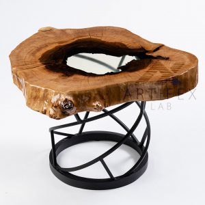 Live edge walnut and resin coffee table - imagine 3